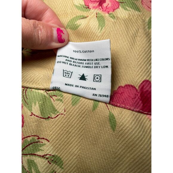 1‎ Laura Ashley Lifestyles Blouson Valance Yellow Coral Roses Cotton Country - Picture 4 of 4
